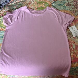Athletic Works Light Purple Women's Short Sleeve Top